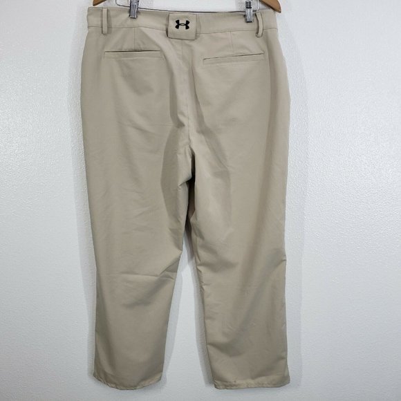 Under Armour Golf Pants Mens 36 Athletic Casual Pockets Dri-Fit Khaki Stretch - Picture 5 of 9